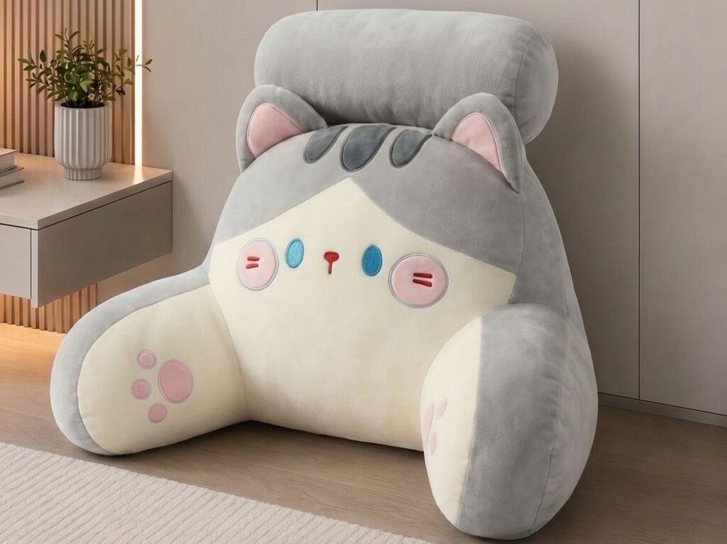 Cat Reading Cushion with Arms